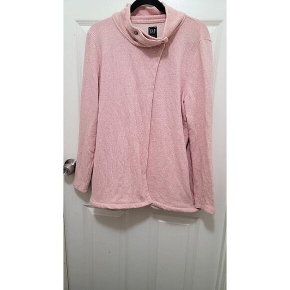 Gap Maternity Nursing Womens Cozy Pink Snap-Button Sweater Jacket Size L - Picture 2 of 10